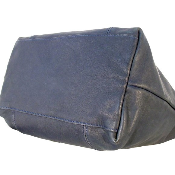 LONGCHAMP Le Pliage Cuir Navy Lambskin Leather Cross Body Bag - $565 - Picture 6 of 14